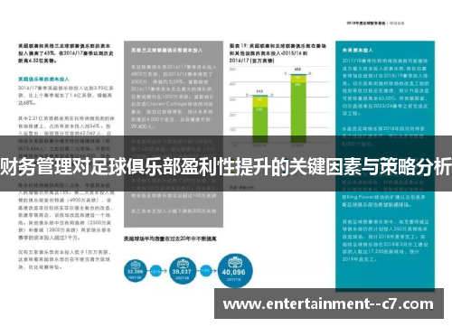 财务管理对足球俱乐部盈利性提升的关键因素与策略分析